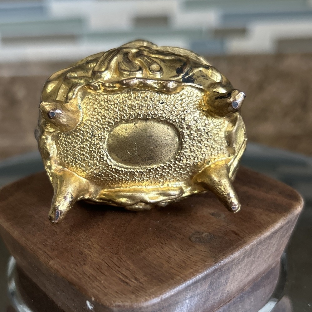 Vintage Antique Jewelry Trinket Box Gold Tone Tests 70.5% Lead 28.7% Copper - Picture 8 of 8